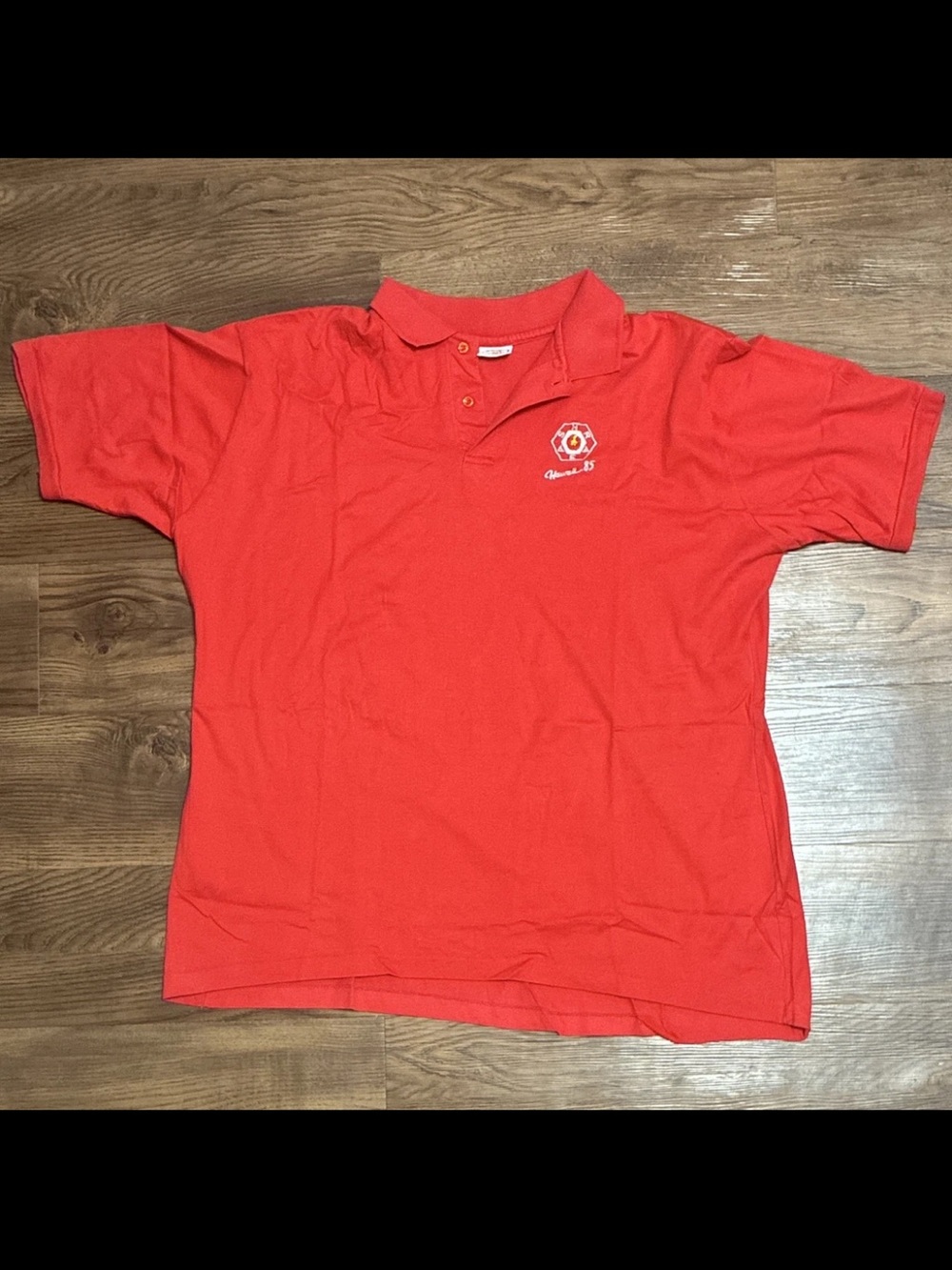 Vintage 1985 Hawaii Golf Shirt Combed Cotton Crazy Shirts Red Polo USA XL 80s